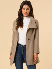 Classic Stand Collar Long Sleeve Belted Winter Coat