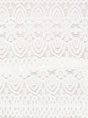Lace Floral Ruffle Neck Keyhole Back Sleeveless Peplum Top