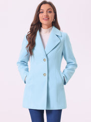 Elegant Notched Shawl Collar Single Breasted Winter Long Coat