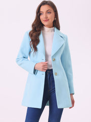Elegant Notched Shawl Collar Single Breasted Winter Long Coat
