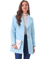 Elegant Notched Shawl Collar Single Breasted Winter Long Coat