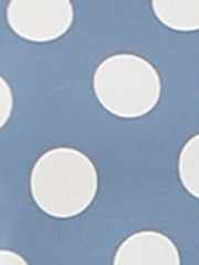 Polka Dots Contrast Peter Pan Collar Top 3/4 Sleeve Blouse Shirt