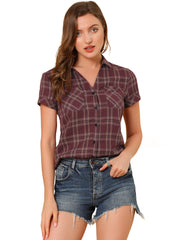 Button Down Cotton Classic Western Plaid Shirt