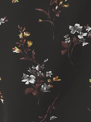 Casual Ruffle Floral Print 3/4 Sleeve Chiffon Blouse
