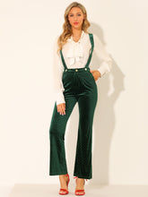 Velvet Wide Leg Retro Shiny Glitter Overalls Jumpsuits Pants