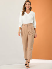 Casual Office Blouse 3/4 Sleeve V Neck Satin Shirt