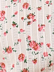 Floral Printed Peter Pan Collar Cotton Short Sleeve Shirt