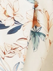Open Front Floral Work Business Crop Blazer Jacket