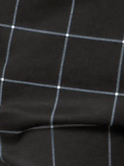 Tartan Plaid Pants Elastic Waist Straight Long Trousers