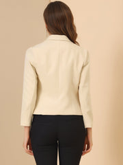 Open Front Office Work Business Crop Suit Blazer Jacket
