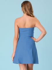 Zip Up Sexy Strapless Party Club Mini Bodycon Dress