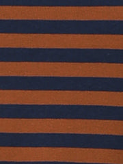 Striped 3/4 Sleeve Round Neck Casual T-Shirt