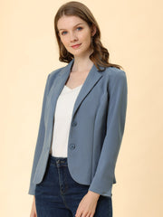 Solid Work Office Lapel Collar Stretch Jacket Suit Blazer