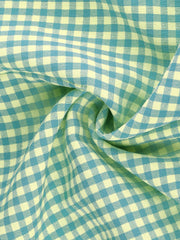 Gingham Checks Ruffled Peter Pan Collar 1960s Vintage Mini Dress