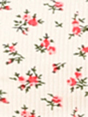 Smocked Crop Top Slim Fit Peasant Floral Blouse