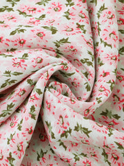 Peter Pan Collar Puff Short Sleeve Ruffle Smocked Floral Blouse