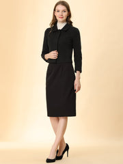 Pointed Collar Single Breasted Slant Pocket Cropped Pea Coat