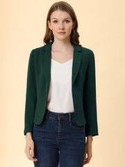 Open Front Office Work Business Crop Suit Blazer Jacket