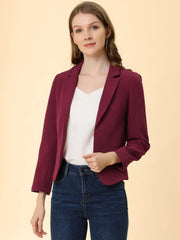 Open Front Office Work Business Crop Suit Blazer Jacket