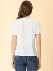 Puff Sleeve Tops Peter Pan Collar Blouse