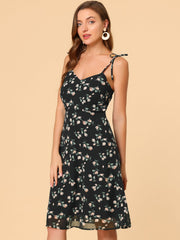 Spaghetti Strap Dress A-Line Smocked Beach Summer Floral Sundress