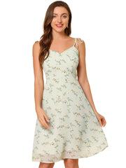 Spaghetti Strap Dress A-Line Smocked Beach Summer Floral Sundress