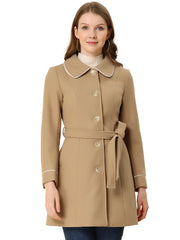 Winter Elegant Lapel Collar Long Trench Coat
