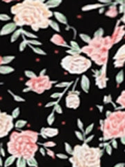Button Down Floral Long Sleeve Point Collar Blouse
