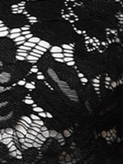 Floral Lace Tie Front Ruffled Hem Sheer Crop Bolero Shrug