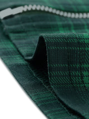 Plaid Zipper Front Party Strap Sleeveless Tube Mini A-Line Dress