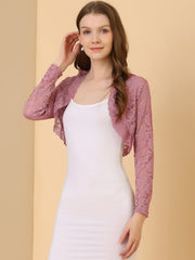 Elegant Sheer Floral Lace Cropped Bolero Shrugs