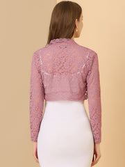 Elegant Sheer Floral Lace Cropped Bolero Shrugs