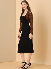 Elegant Sheer Floral Lace Crop Cardigan Bolero Shrug