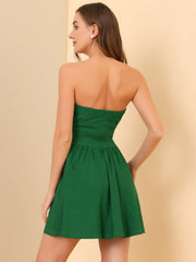 Strapless Sweetheart Neck Fit And Flare Mini Tube Top Dress