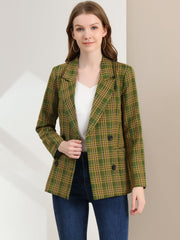 Notched Lapel Double Breasted Work Formal Blazer