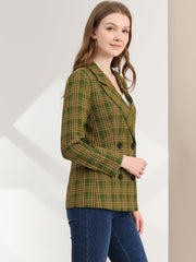 Notched Lapel Double Breasted Work Formal Blazer