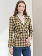 Notched Lapel Double Breasted Work Formal Blazer