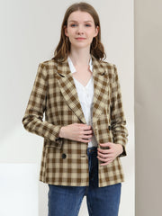 Notched Lapel Double Breasted Work Formal Blazer