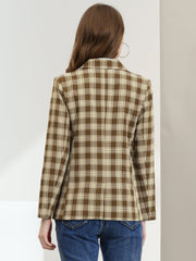 Notched Lapel Double Breasted Work Formal Blazer