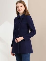 Peter Pan Collar Double Breasted Long Trench Pea Coat