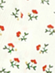 Peter Pan Collar Tie Neck Short Sleeve A-Line Belted Floral Dress
