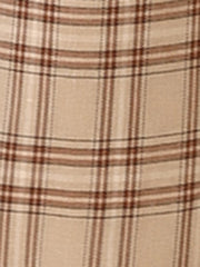 Plaid Elastic Waist Casual Work Office Long Pants