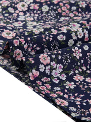 Puff Sleeve Shirt Point Collar Top Button Down Floral Blouse