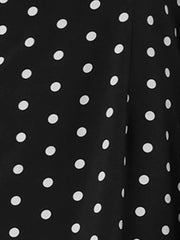 Summer Sweetheart Neck Ruffled Hem Puff Short Sleeve Polka Dots Dress