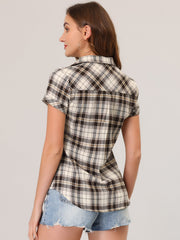 Button Down Cotton Classic Western Plaid Shirt