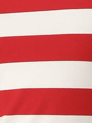 3/4 Sleeve Round Neck Casual Striped T-Shirt