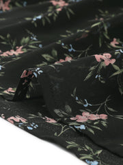 Ruffle Boho Chiffon Floral Printed Long Tiered Midi Skirt