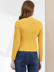 Fall Casual Jacket Elegant Button Front Work Office Blazer