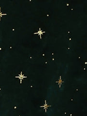 Sheer Puff Sleeve Square Neck Glitter Metallic Star Velvet Mini Dress
