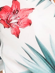 Hawaiian Floral Leaves Tropical Button Down Shirt